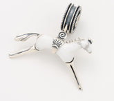 American West Sterling Silver Howlite Horse Magnetic Pendant